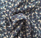 Rayon Crinkle Vintage Blue 1 Fabric Lightweight Pleated Crepon Fabric 50/52” Wide