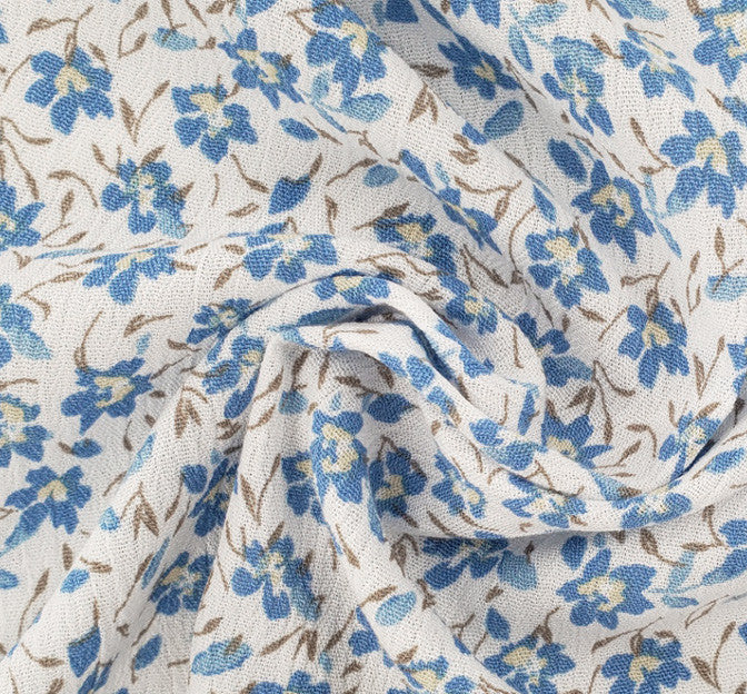 Rayon Crinkle 1D1435 Rayon Fabric - Ultramarine Crinkle Texture, 50/52" Width (1 Yard)