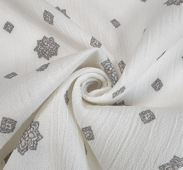 Rayon Crinkle 1D1472 Rayon Fabric - Ivory Crinkle Texture, 50/52" Width (1 Yard)