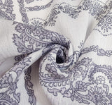 Rayon Crinkle 1D1478 Rayon Fabric - Ivory Slate Crinkle Texture, 50/52" Width