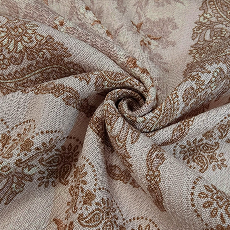 1 Yard Rose Dust Rayon Crinkle Fabric 50/52" Wide Lightweight Woven Crepon