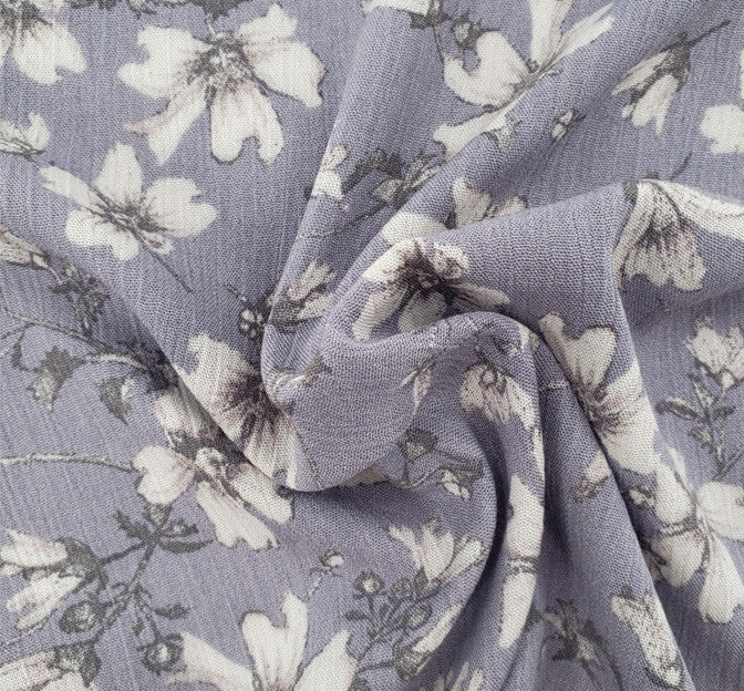 1D1482 Ash Rayon Crinkle Fabric - Ash Textured Crinkle, 50/52" Width (1 Yard)