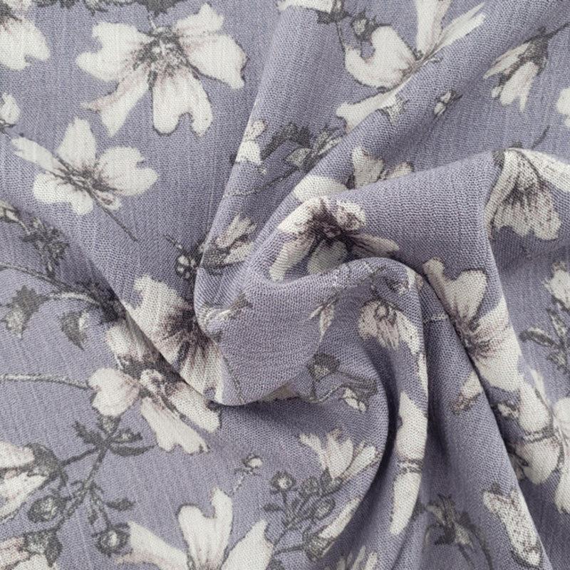 1 Yard Ash Rayon Crinkle Fabric 50/52" Wide Lightweight Woven Crepon Lightweight