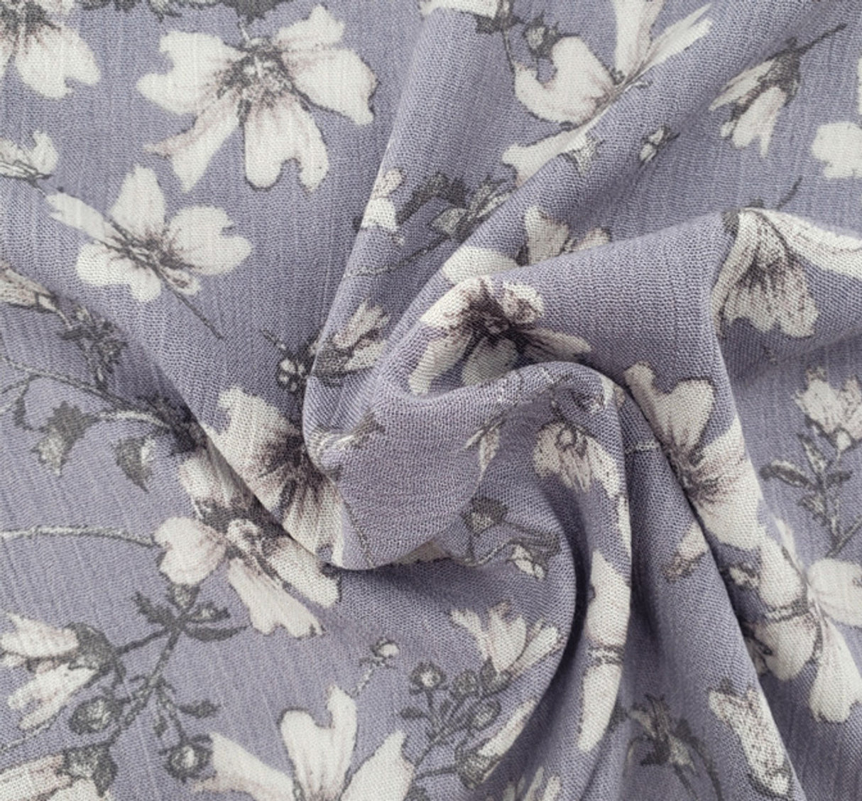 1 Yard Ash Rayon Crinkle Fabric 50/52" Wide Lightweight Woven Crepon Lightweight