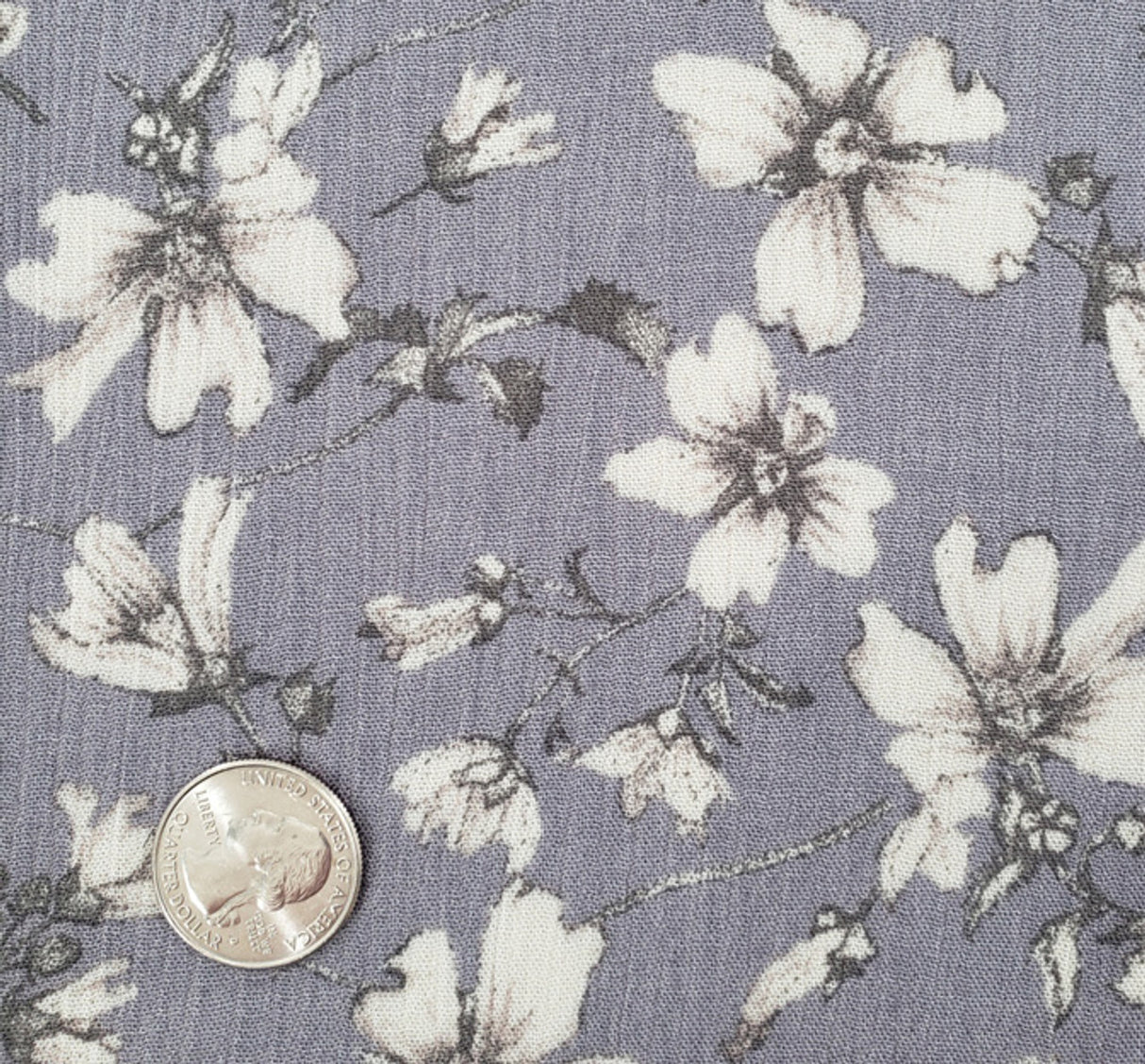 1 Yard Ash Rayon Crinkle Fabric 50/52" Wide Lightweight Woven Crepon Lightweight