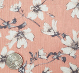 1D1482 Coral Rayon Crinkle Fabric - Coral Textured Crinkle, 50/52" Width (1 Yard)