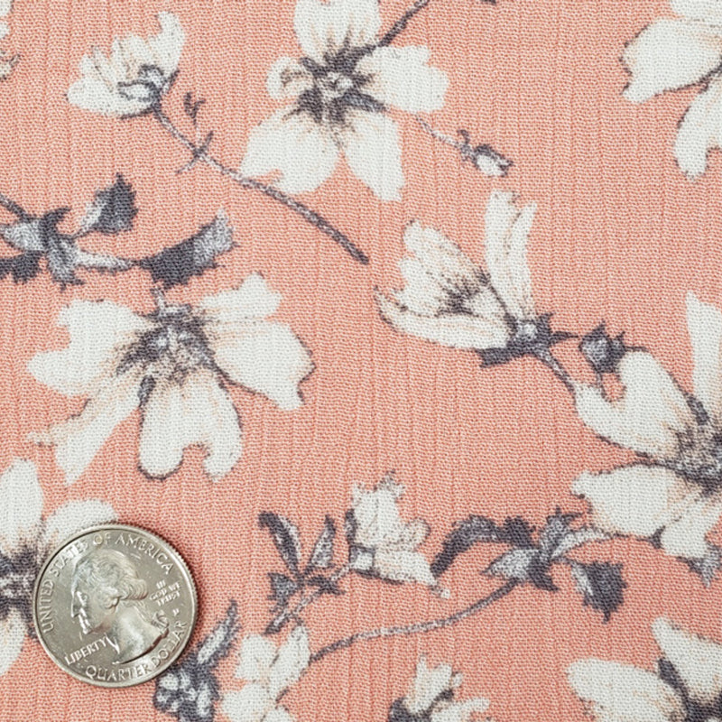 1 Yard Lightweight 50/52" Wide Crepon for Dresses & Skirts Coral Rayon Crinkle Fabric