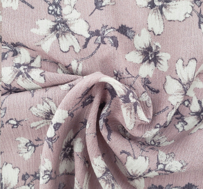 Rayon Crinkle 1D1482 Rayon Fabric - Rose Dust Textured Crinkle, 50/52" Width