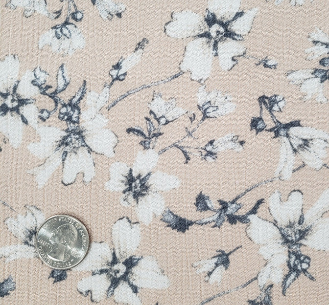 Rayon Crinkle 1D1482 100 Percent Rayon Fabric - Tan Crinkle Texture, 50/52" Width