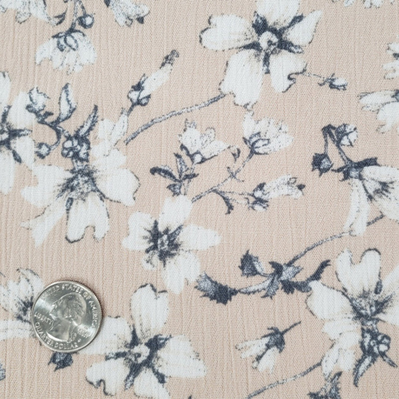1 Yard Tan Rayon Wide 50/52" Lightweight Woven Crepon Apparel Fabric