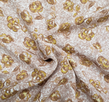 1 Yard Tan Rayon Crinkle Fabric 50/52" Wide Lightweight Crepon for Apparel & Sewing