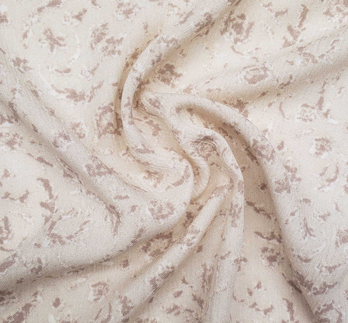 1 Yard Taupe Rayon Crinkle Fabric Lightweight 50/52" Wide Woven Crepon for Fashion Apparel