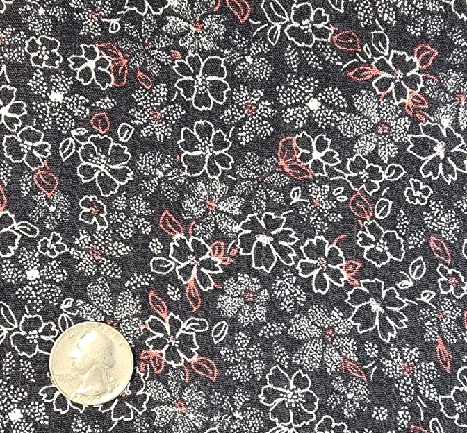 Rayon Crinkle 1D1527 Polar Night Rayon Fabric - Polar Night, Crinkle Texture, 50/52" Width (1 Yard)