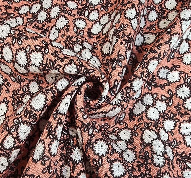 Rayon Crinkle 1D1528 Rayon Fabric - Burnt Coral, Crinkle Texture, 50/52" Width