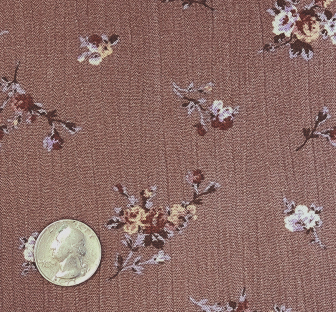 1D1536 Rose 100 Percent Rayon Fabric - Crinkle Texture, 50/52" Width (1 Yard)