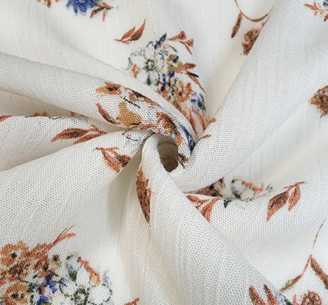 Rayon Crinkle 1D1537 Natural Rayon Fabric - Natural Crinkle Texture, 50/52" Width (1 Yard)