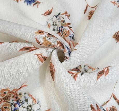 Rayon Crinkle 1D1537 Natural Rayon Fabric - Natural Crinkle Texture, 50/52" Width (1 Yard)