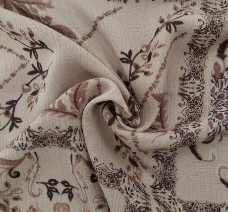 Rayon Crinkle 1D1587 Rayon Fabric - Taupe Crinkle Texture, 50/52" Width