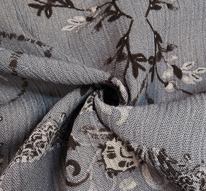 Rayon Crinkle 1D1587 100 Percent Rayon Fabric - Warm Gray, Crinkle Texture, 50/52" Width