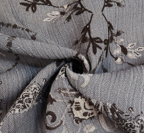 Rayon Crinkle 1D1587 100 Percent Rayon Fabric - Warm Gray, Crinkle Texture, 50/52" Width