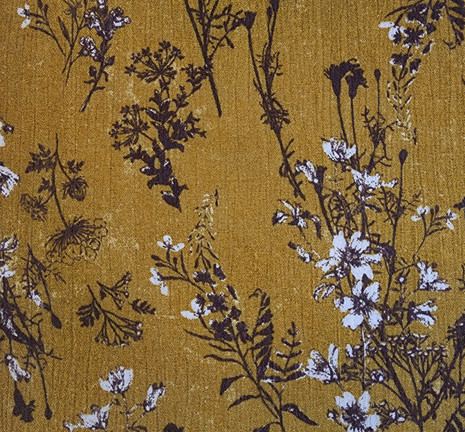 Rayon Crinkle 1D1589 100 Percent Rayon Fabric - Mustard Gold, Crinkle Texture, 50/52" Width