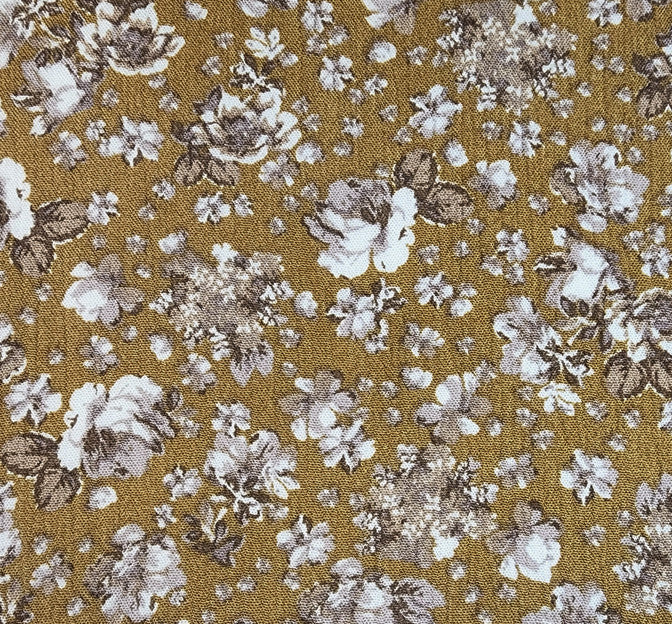 Rayon Crinkle 1D1590 100 Percent Rayon Fabric - Mustard Crinkle Texture, 50/52" Width