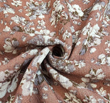1 Yard Textured Rose Rayon Crinkle Fabric Woven 50/52" Wide for Skirts