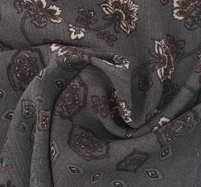 Rayon Crinkle 1D1601 100 Percent Rayon Fabric - Warm Gray, Crinkle Texture, 50/52" Width