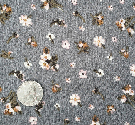 Rayon Crinkle 1D1615 Rayon Fabric - Warm Gray Crinkle Texture, 50/52" Width (1 Yard)
