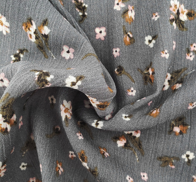 Rayon Crinkle 1D1615 Rayon Fabric - Warm Gray Crinkle Texture, 50/52" Width (1 Yard)