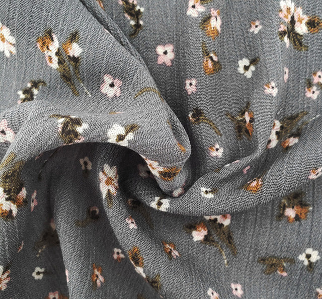 Rayon Crinkle 1D1615 Rayon Fabric - Warm Gray Crinkle Texture, 50/52" Width (1 Yard)