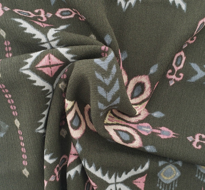 Rayon Crinkle 1D1639 100 Percent Rayon Fabric - Deep Gray Crinkle Texture, 50/52" Width