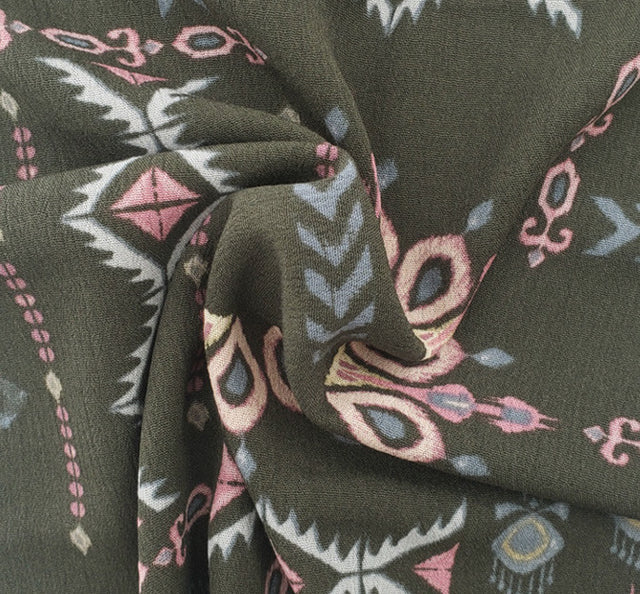 Rayon Crinkle 1D1639 100 Percent Rayon Fabric - Deep Gray Crinkle Texture, 50/52" Width