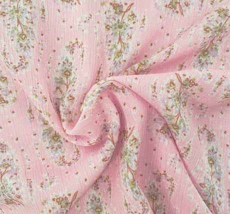 Rayon Crinkle 1D1654 Pink Haze Rayon Fabric - Pink Haze, Crinkle Texture, 50/52" Width