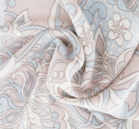 1 Yard Rayon Crinkle Fabric Sky Gray 50/52" Lightweight, Drapey Crepon for Stylish Apparel