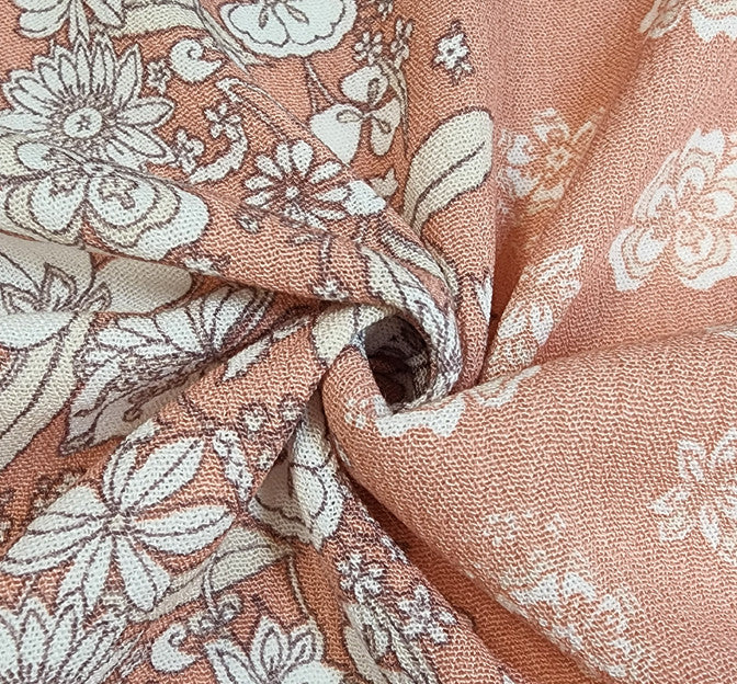Rayon Crinkle 1D1711 Coral Haze Rayon Fabric - Coral Haze Crinkle Texture, 50/52" Width (1 Yard)