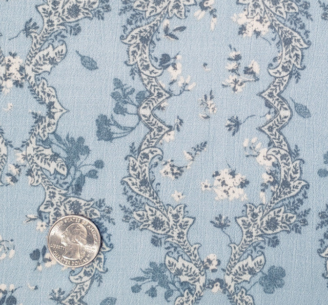 Rayon Crinkle 1D1717 100 Percent Rayon Fabric - Denim Blue Crinkle Texture, 50/52" Width