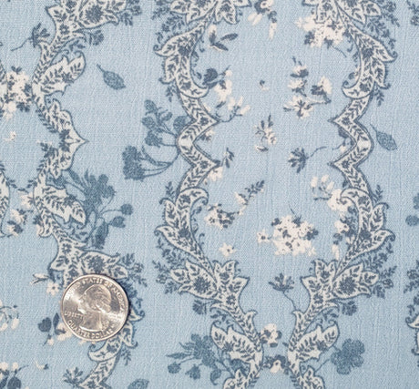 Rayon Crinkle 1D1717 100 Percent Rayon Fabric - Denim Blue Crinkle Texture, 50/52" Width