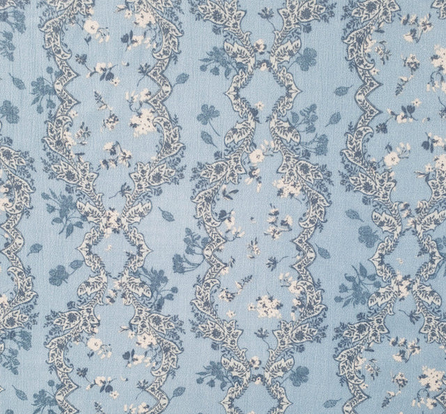 Rayon Crinkle 1D1717 100 Percent Rayon Fabric - Denim Blue Crinkle Texture, 50/52" Width