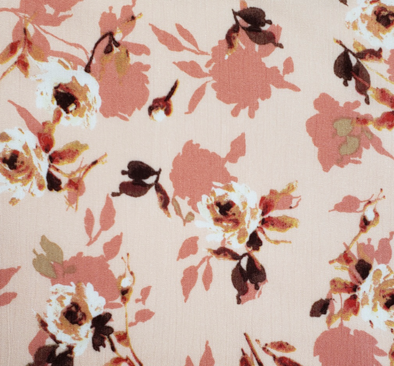 1 Yard 50/52" Coral Gold Rayon Crinkle Fabric Lightweight Fashion Fabric