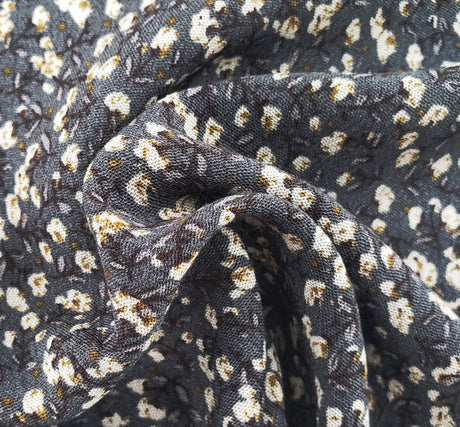 Rayon Crinkle 1D423 100 Percent Rayon Fabric - Asphalt Gray, Crinkle Texture, 50/52" Width (1 Yard)