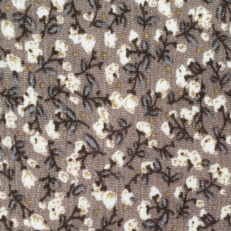1 Yard Mocha Rayon Crepon Fabric Lightweight Woven Textured Pleated Apparel Width 50/52"