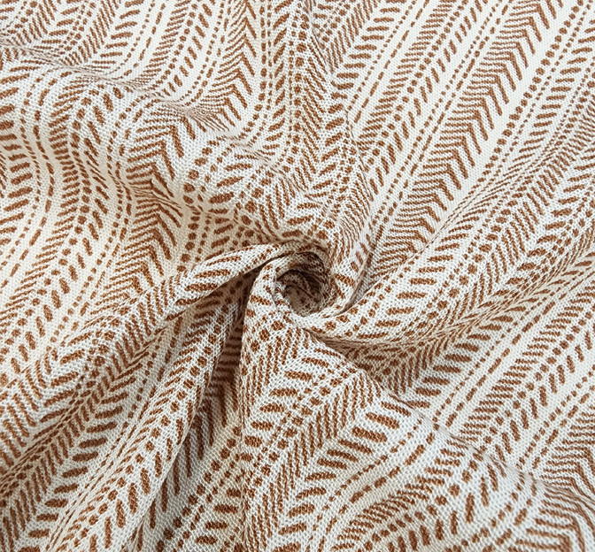 Rayon Crinkle 1D682 100 Percent Rayon Fabric - Ivory/Rust Crinkle Texture, 50/52" Width (1 Yard)