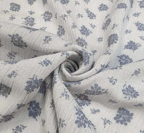 Rayon Crinkle 1D730 Rayon Fabric - Cool Gray Crinkle Texture, 50/52" Width (1 Yard)