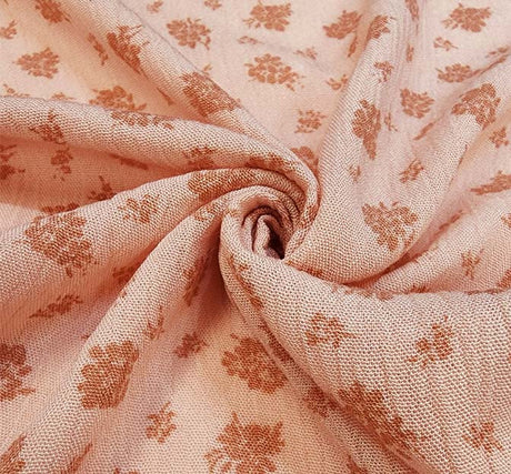 Rayon Crinkle 1D730 Peach Rayon Fabric - Peach Crinkle Texture, 50/52" Width (1 Yard)