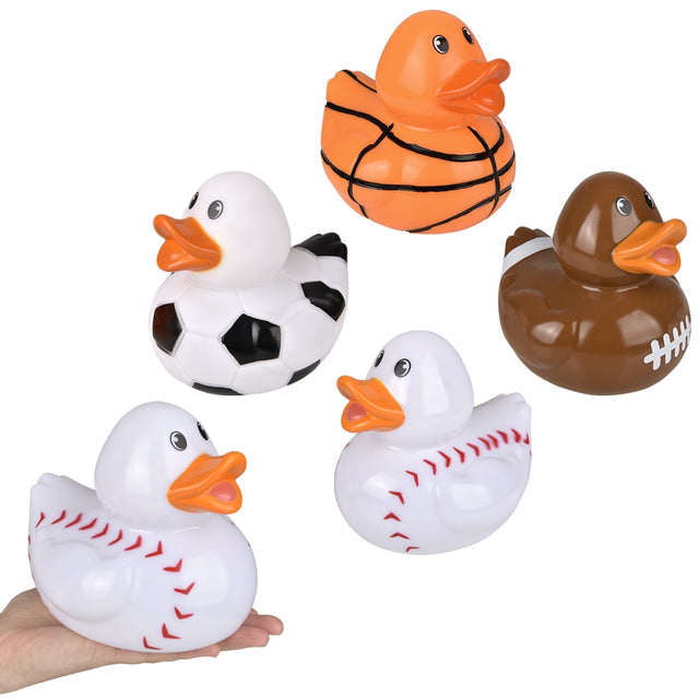 Sports Ball Rubber Duckies 6" (1 DZ)