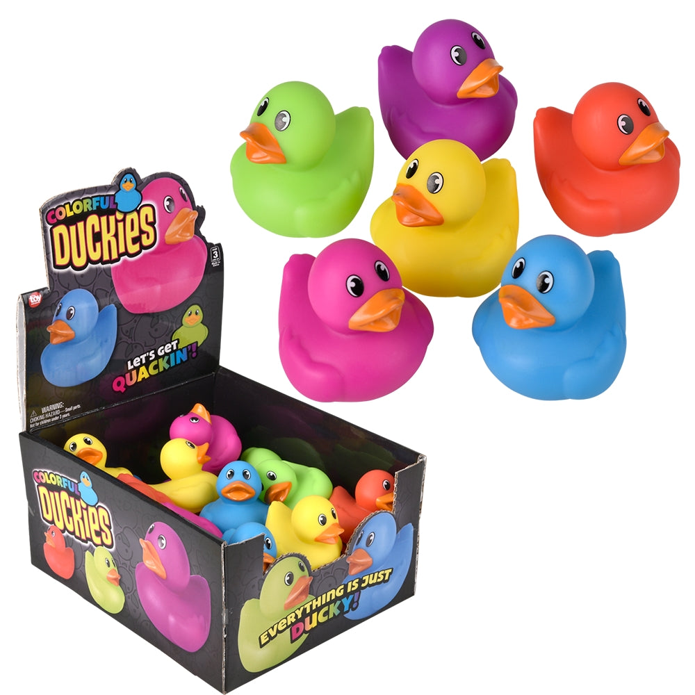 Rubber Duckies Assorted Colors 2" (24 Pack Display)