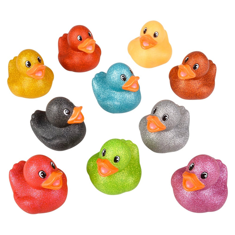 Glitter Rubber Ducky Assortment (100 Pc Poly Bag)