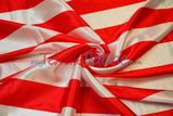 3 Inch Stripe Charmeuse Satin Fabric - Red 3 Inch Stripe, 58/60" Width (1 Yard)