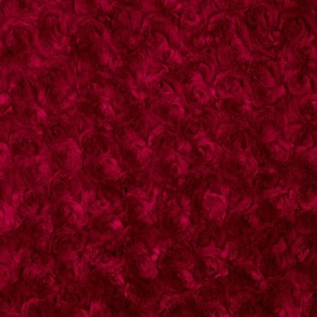 Red Minky Rosebud Fabric,